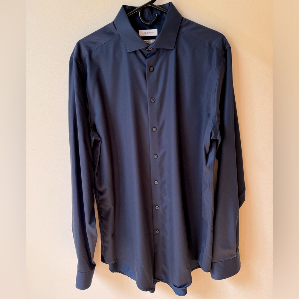 Calvin Klein slim tall long sleeve dress shirt.